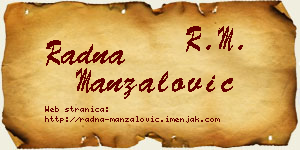 Radna Manzalović vizit kartica